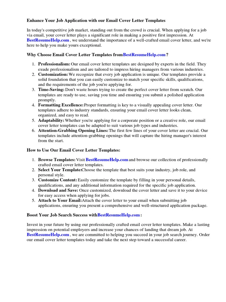 35516 job email cover letter writing