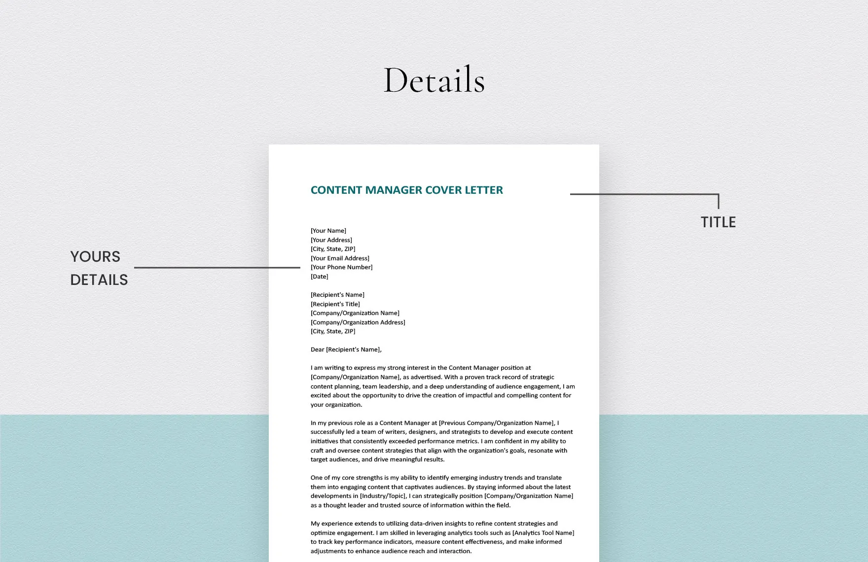 35519 cover letter content manager components