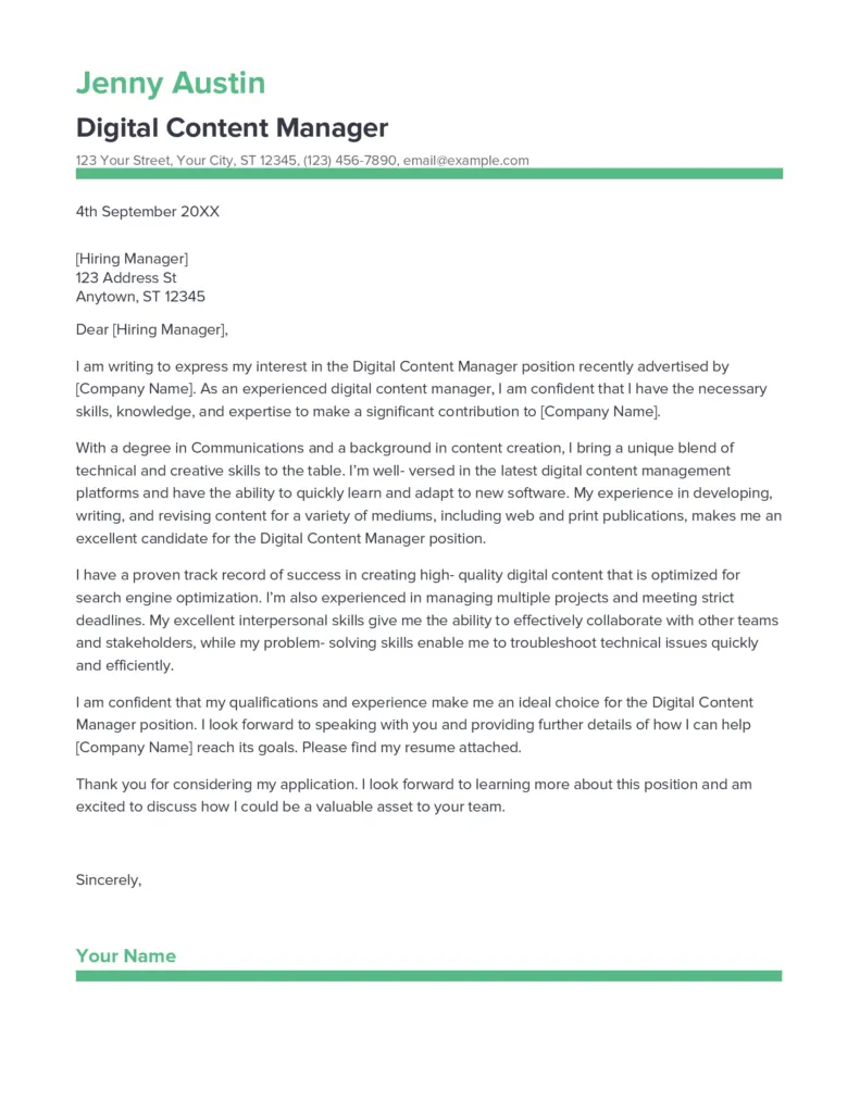 35519 cover letter content manager formatting