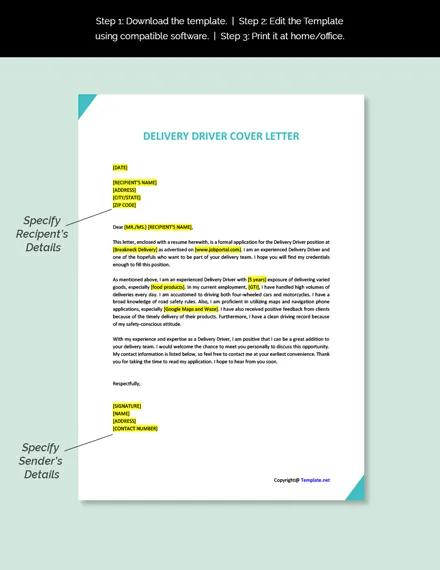 35528 delivery driver cover letter tips 5