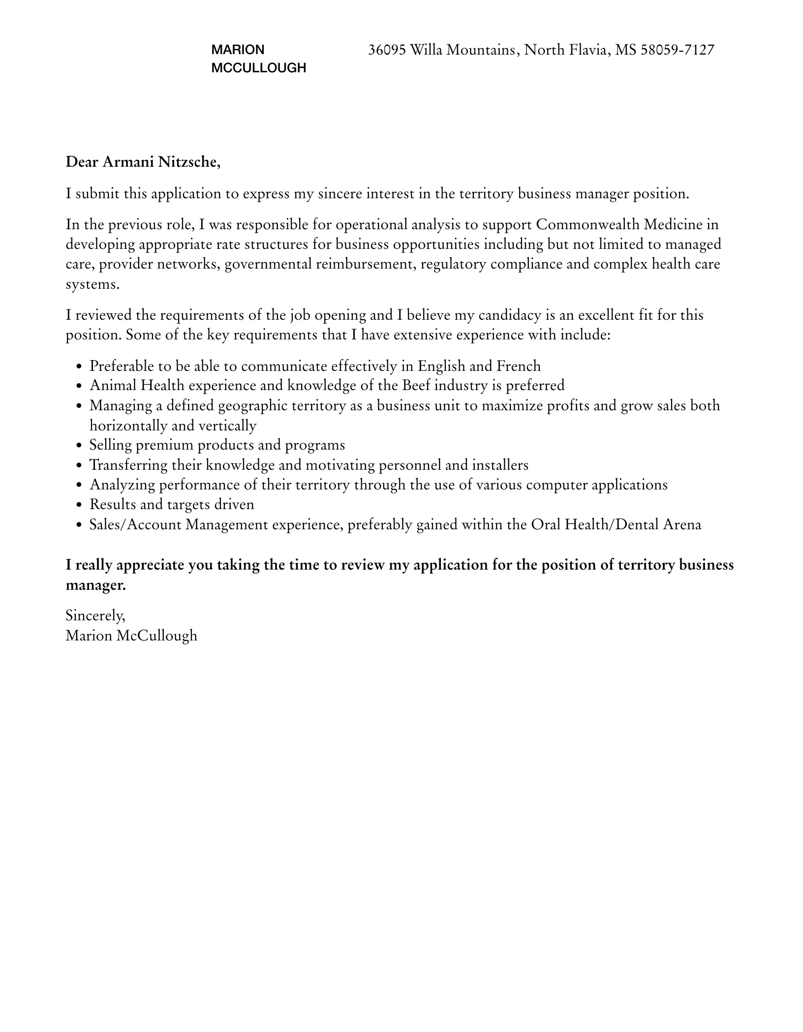 35536 territory manager cover letter soft skills