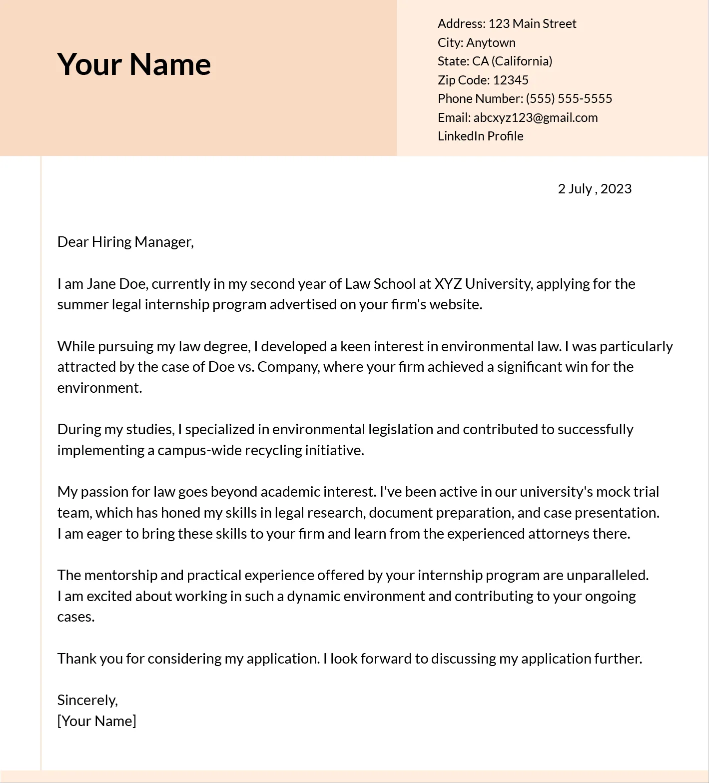 35556 law student cover letter skills