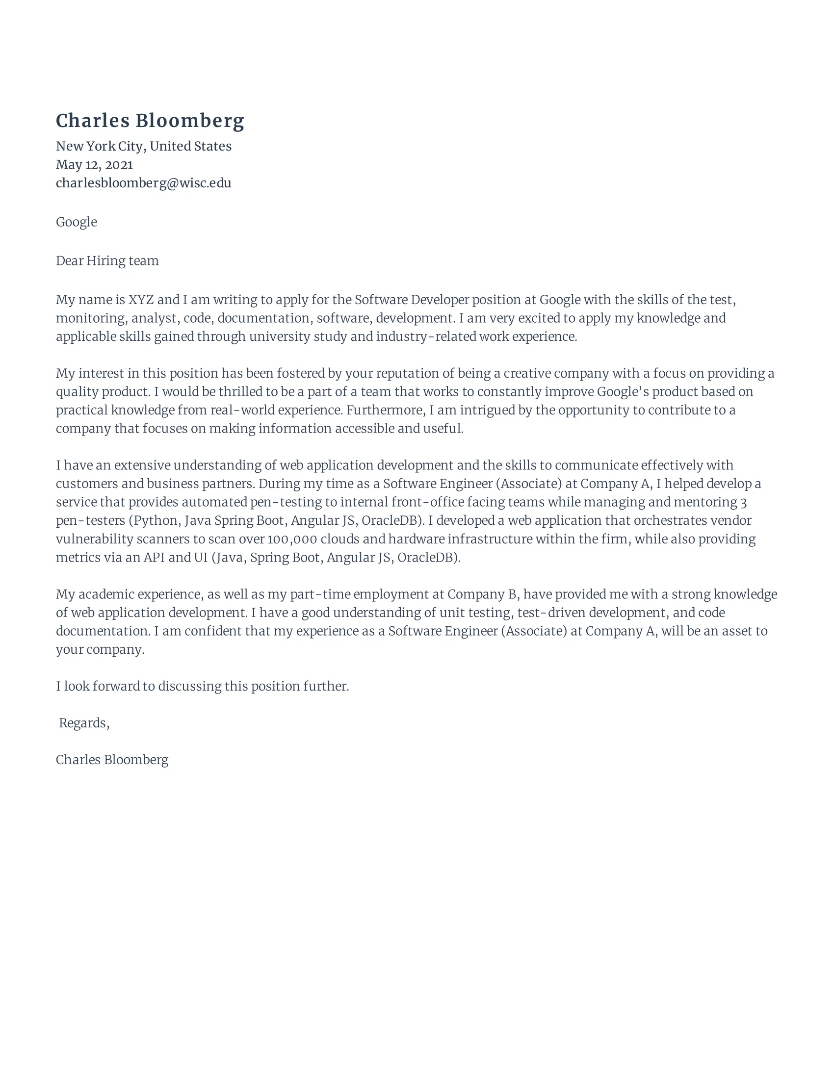 35582 software developer skills