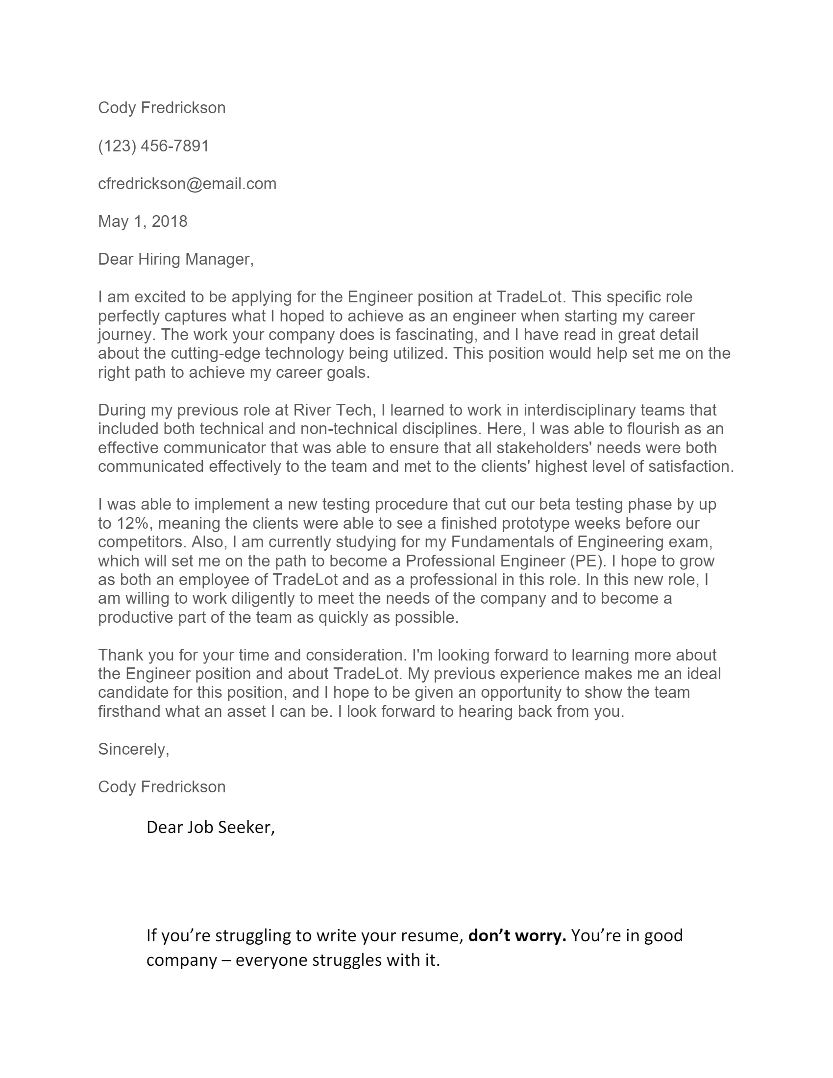 35583 software engineer cover letter