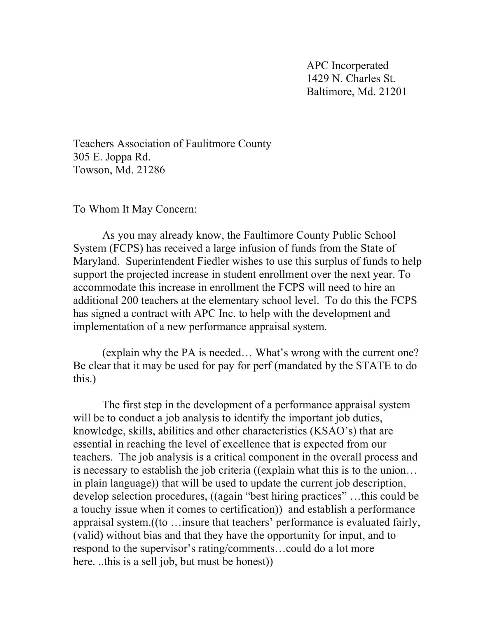 35604 cover letter purpose