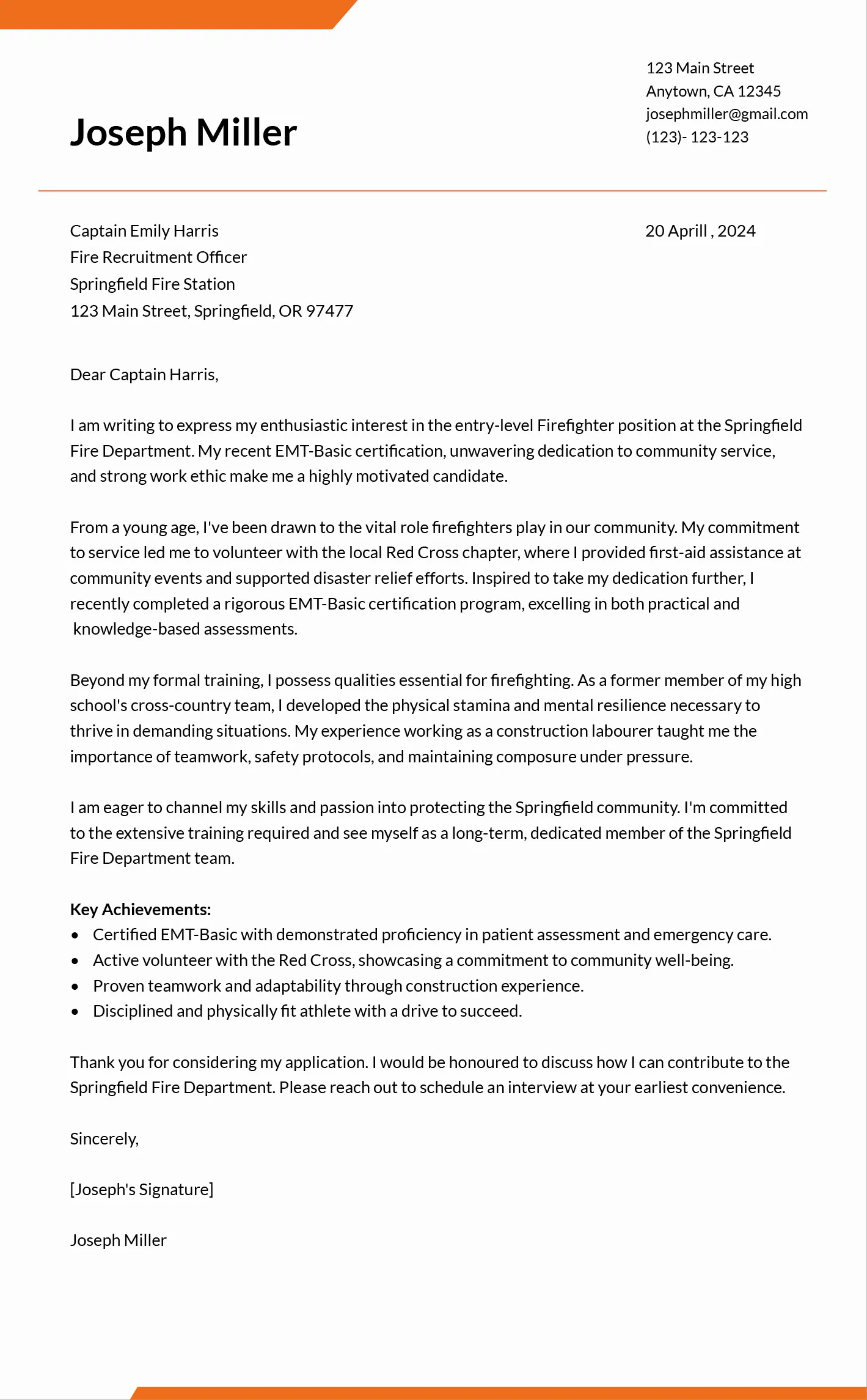 35623 firefighter experience