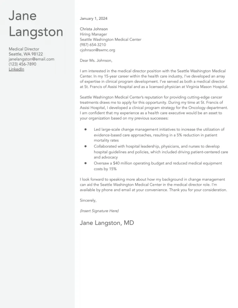 35625 healthcare cover letter formatting