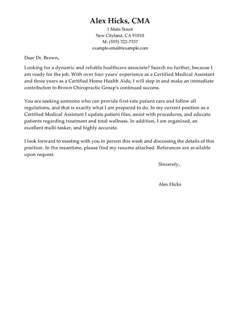 35625 healthcare cover letter importance