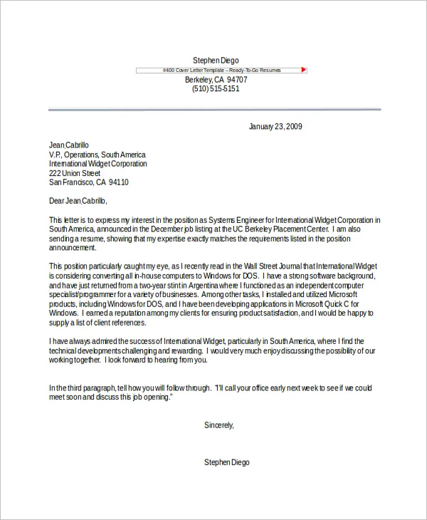 35629 cover letter format elements