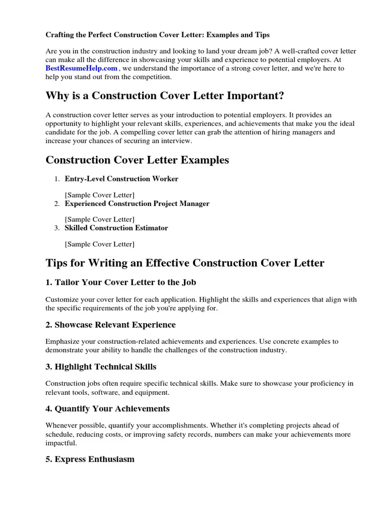 35632 construction cover letter