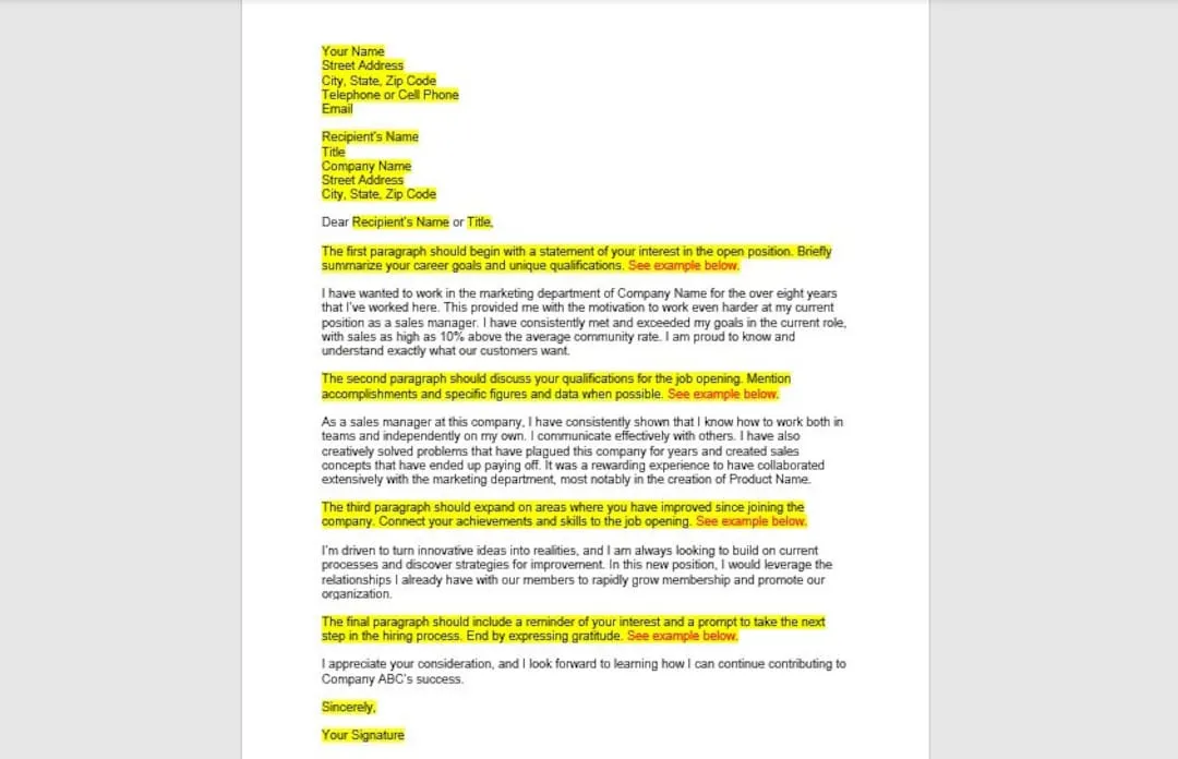 35637 cover letter formatting tips