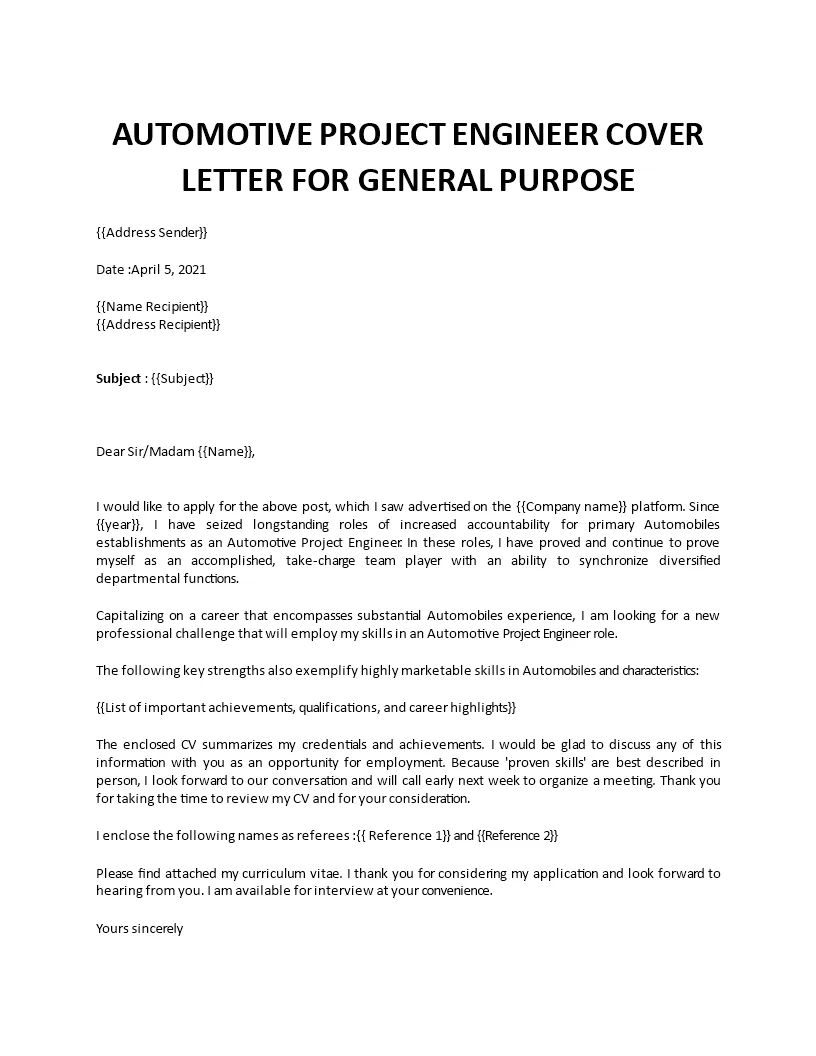 35638 project engineer cover letter quantify