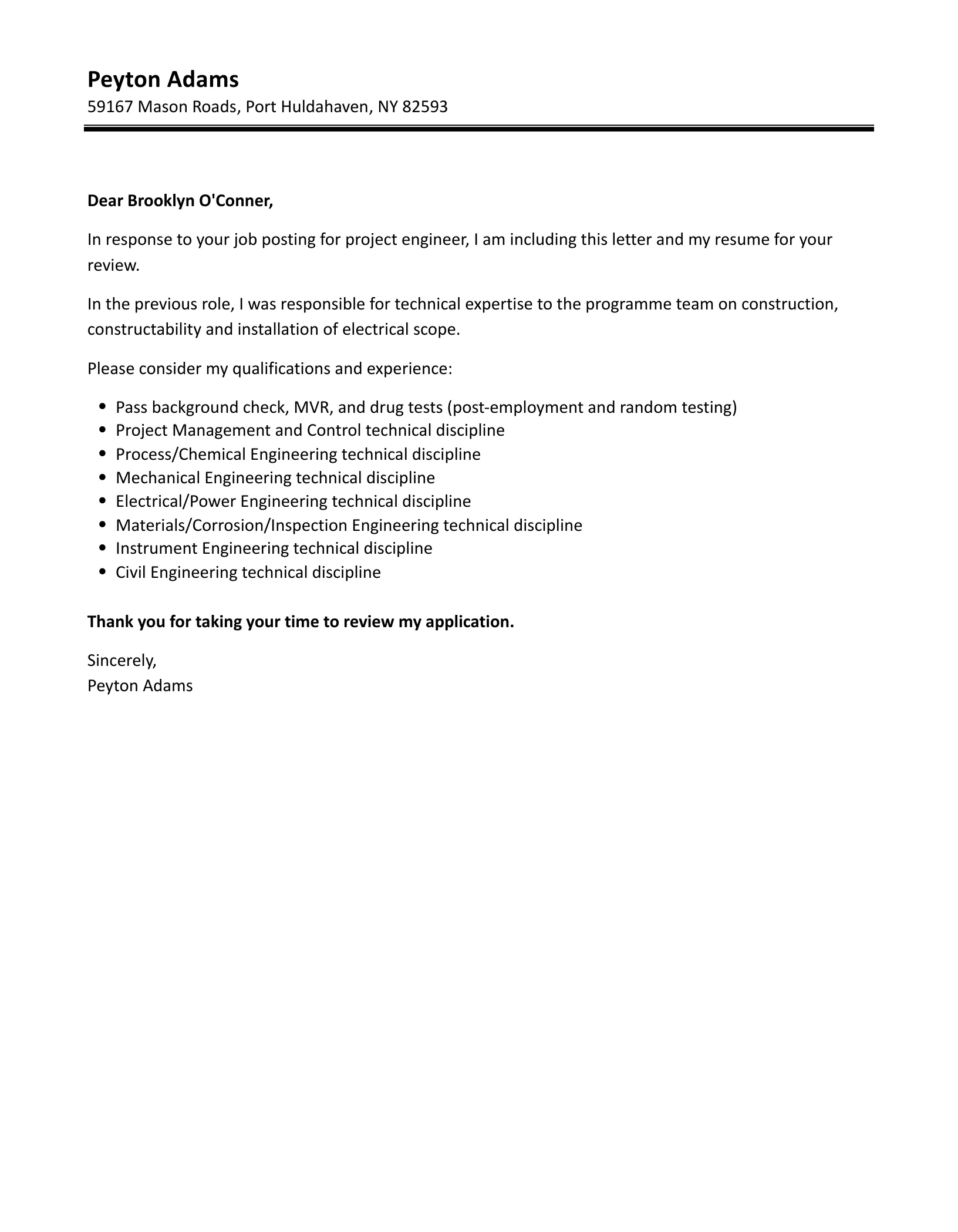 35638 project engineer technical skills