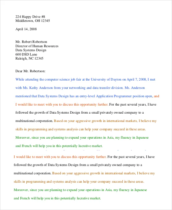 35644 cover letter elements