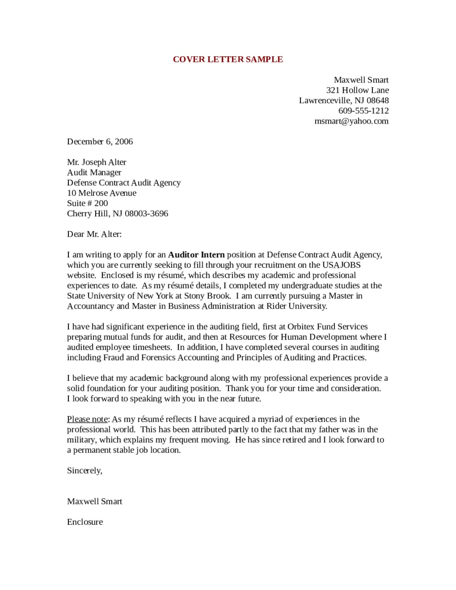 35644 cover letter purpose