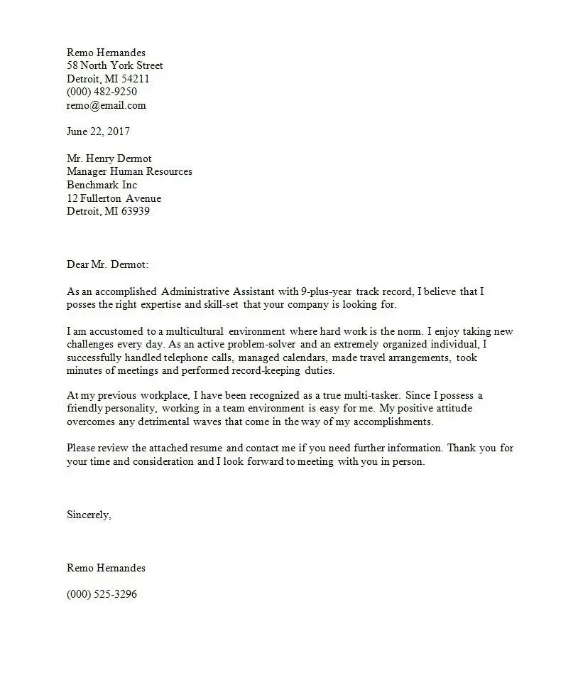 35646 cover letter purpose