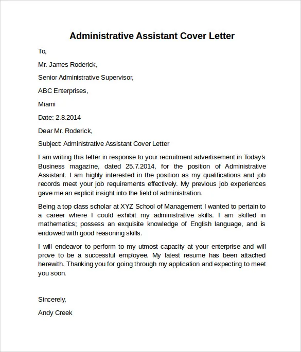 35658 cover letter admin assistant 4
