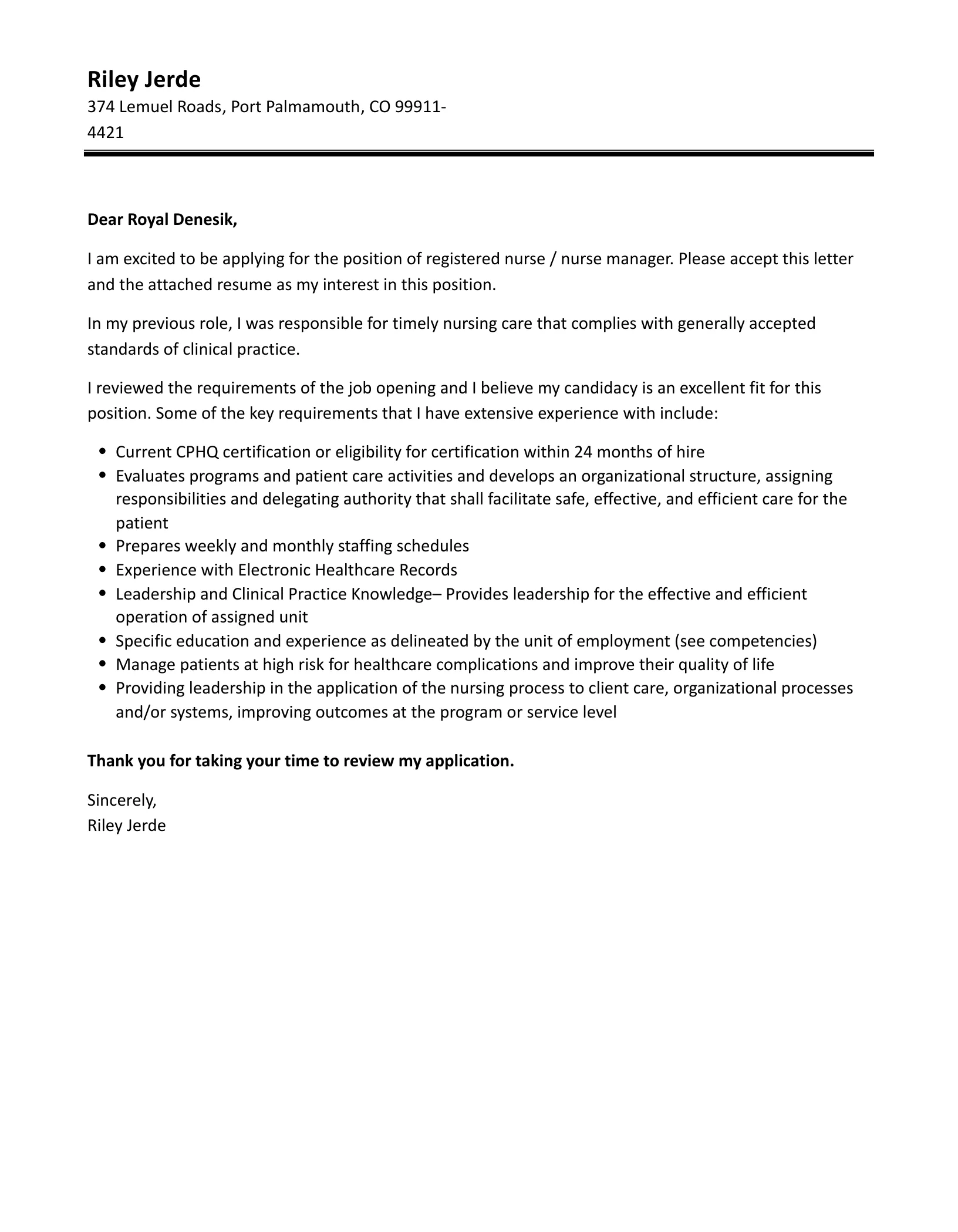 35662 nurse manager achievements