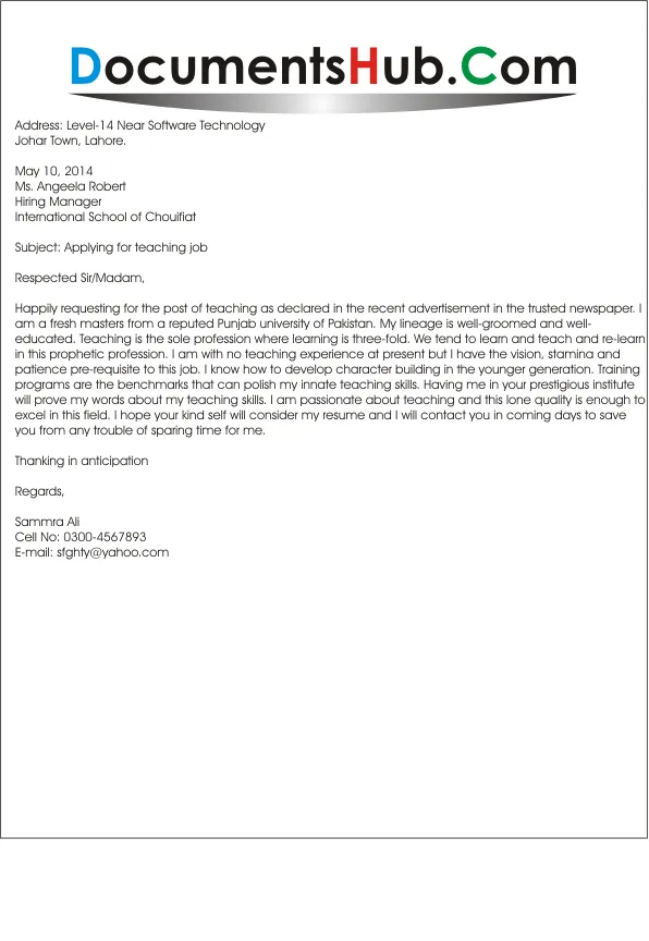 35694 teacher cover letter formatting