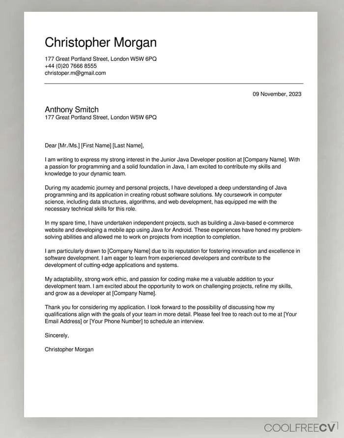 35696 cover letter formatting
