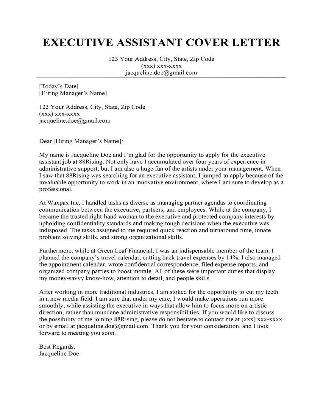 35710 cover letter formatting