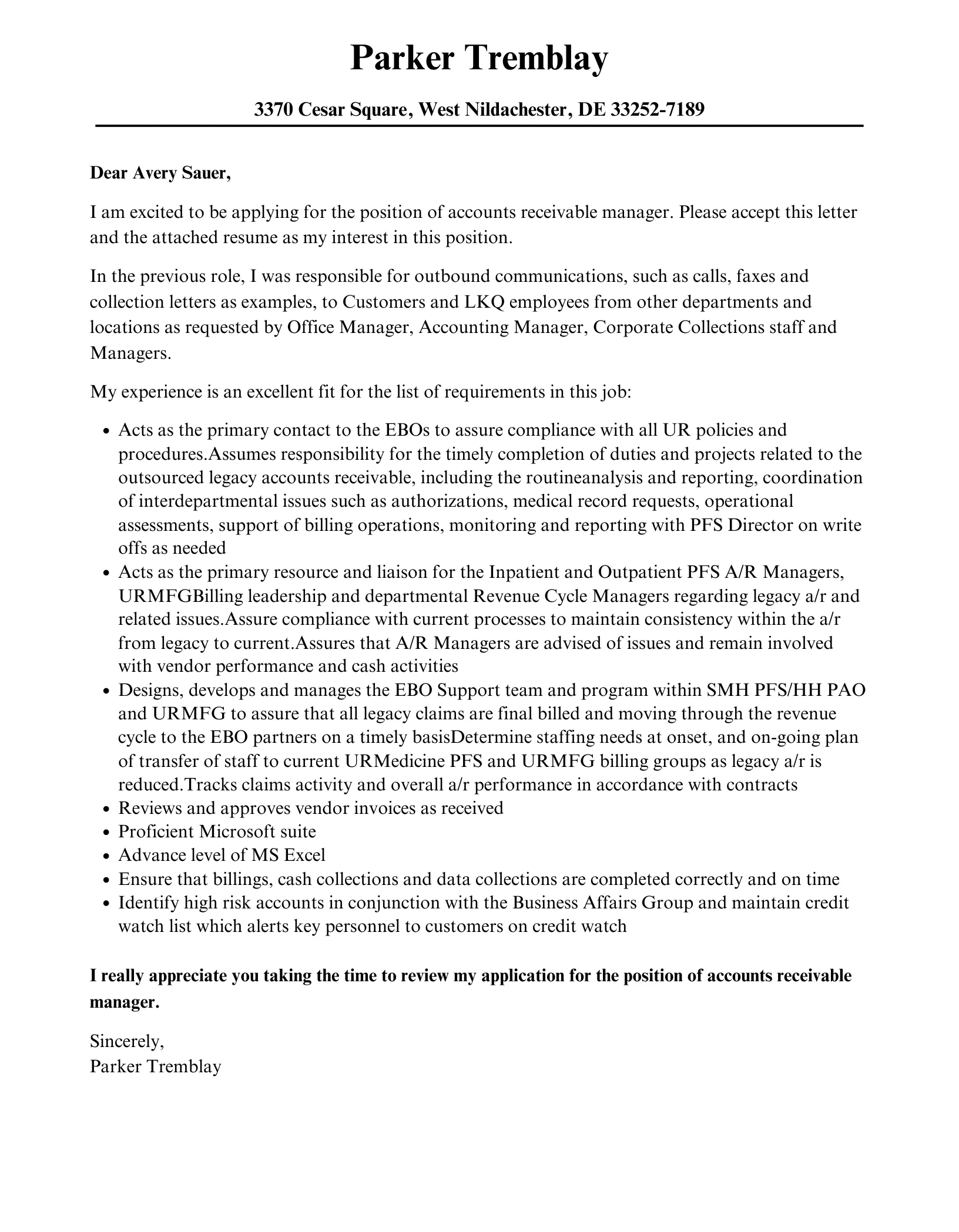 35712 accounts receivable closing letter