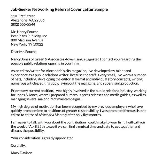 35717 components of a cover letter