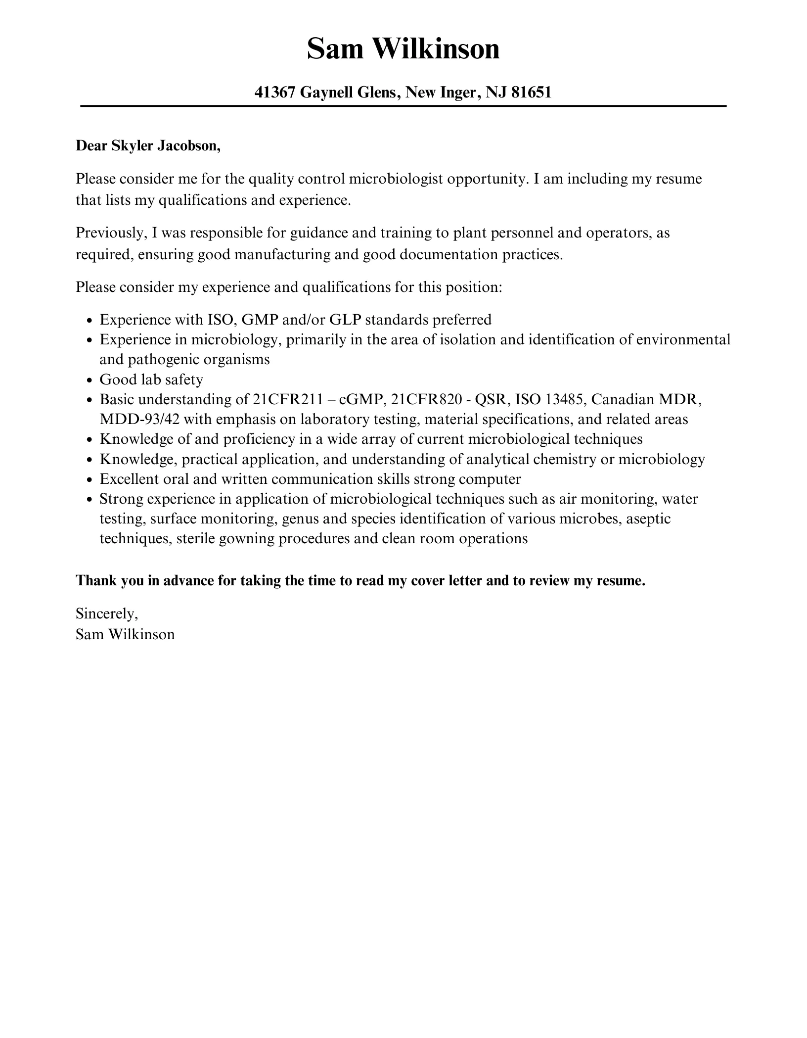 35720 microbiology cover letter formatting