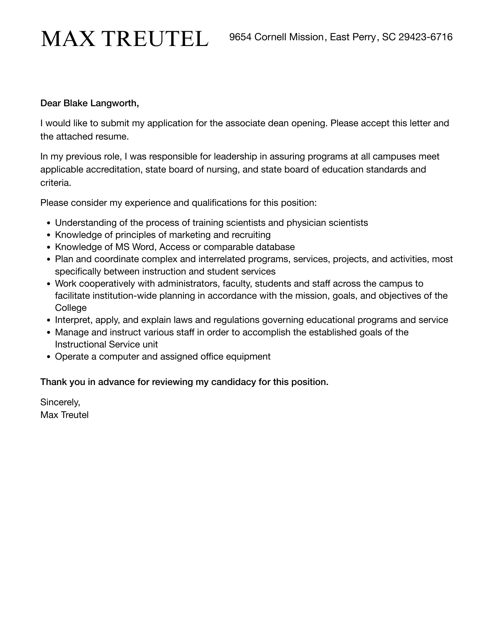 35734 associate dean cover letter