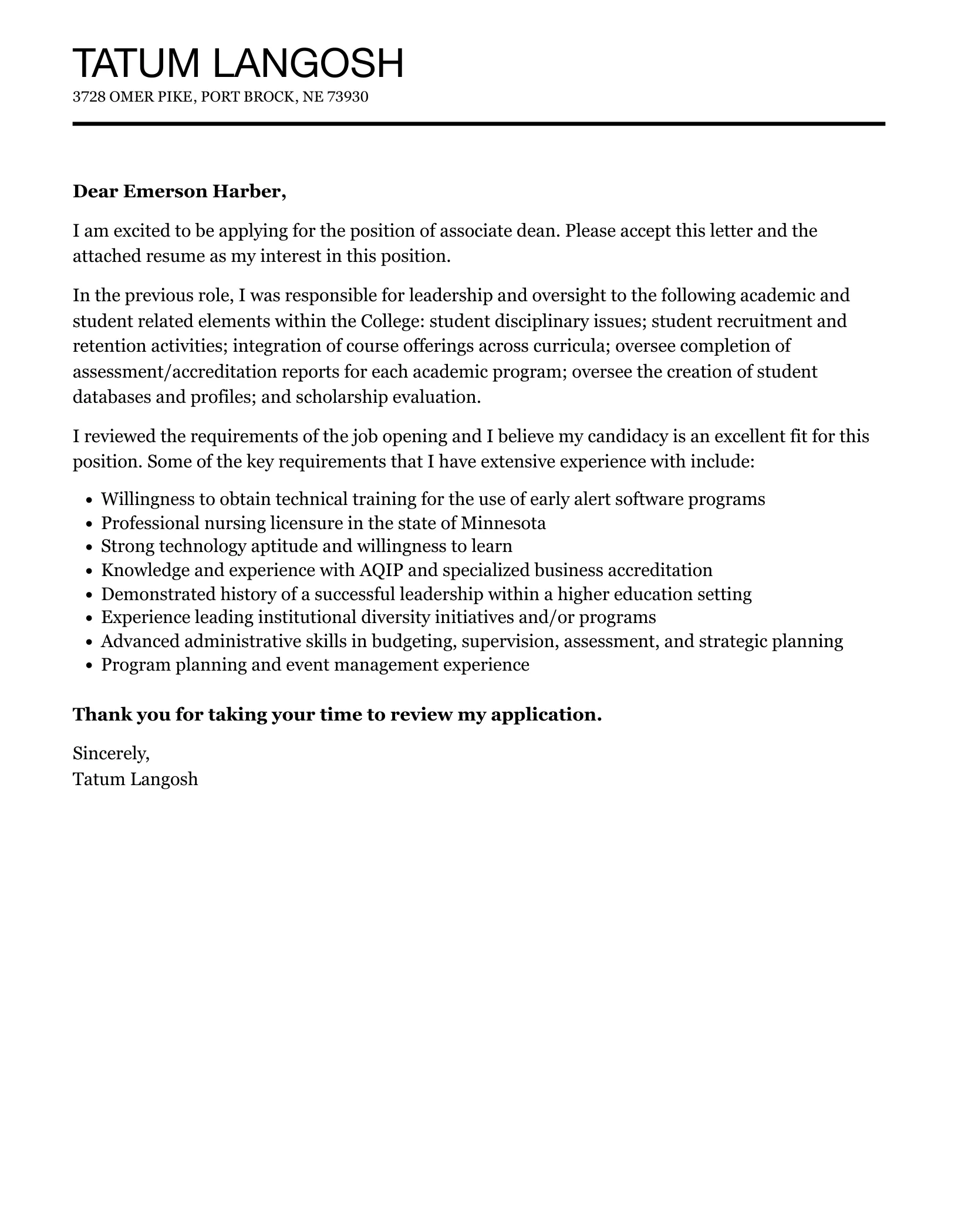 35734 associate dean leadership