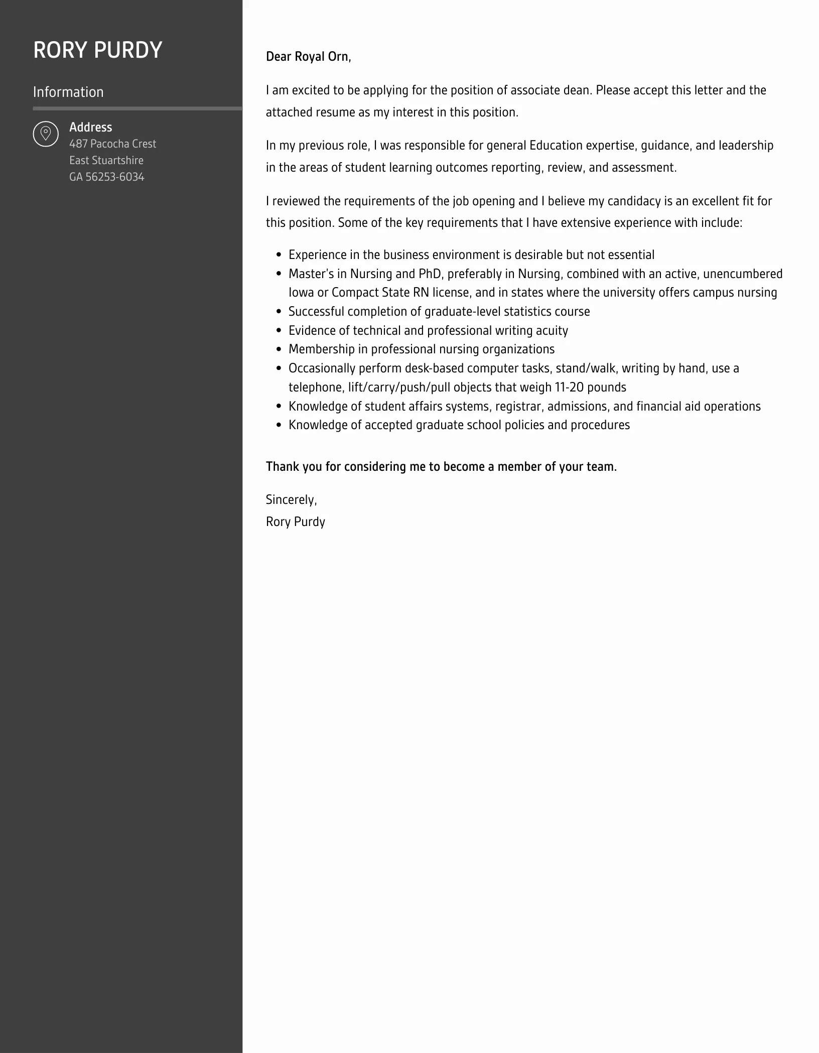 35734 associate dean skills