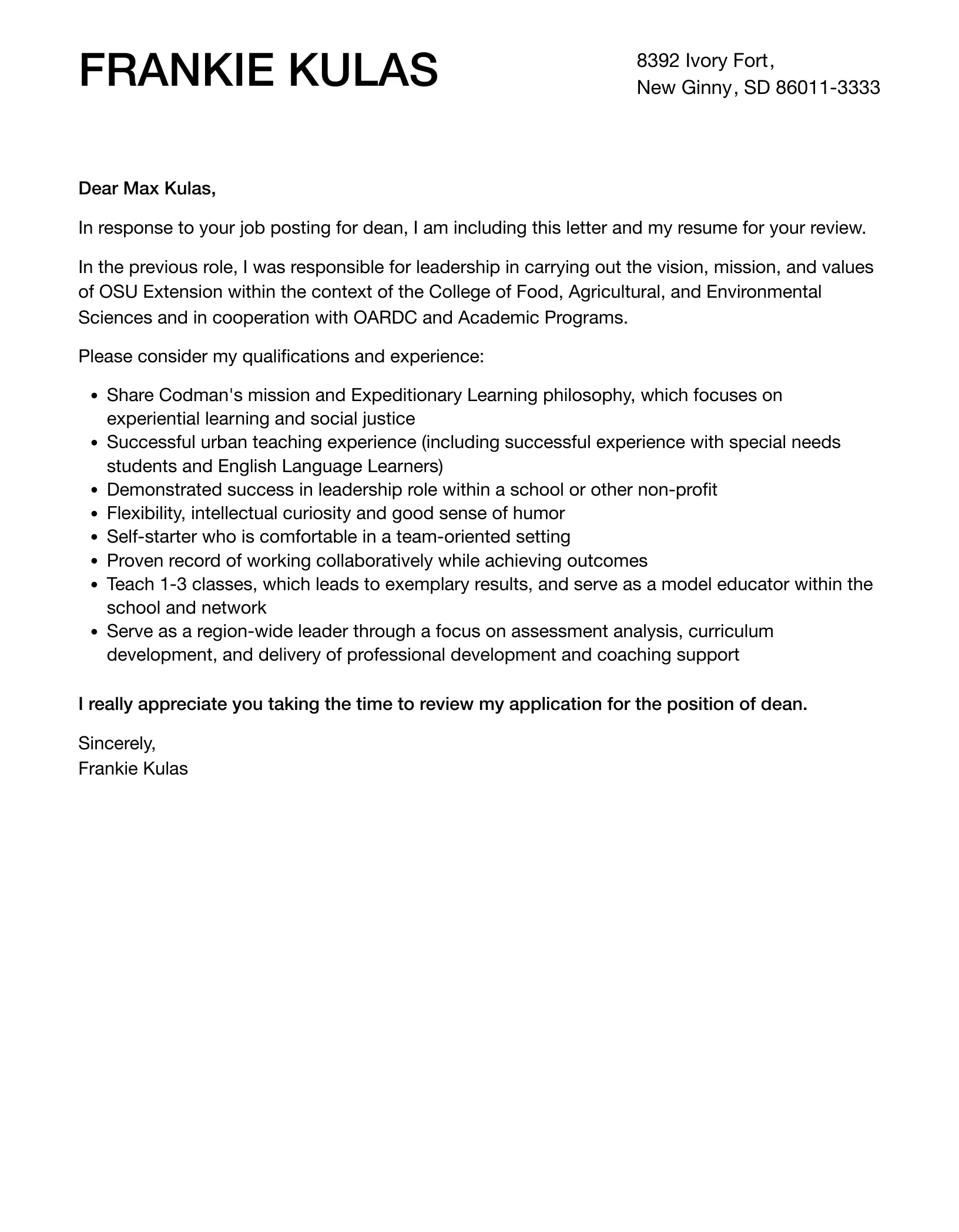 35734 proofreading cover letter