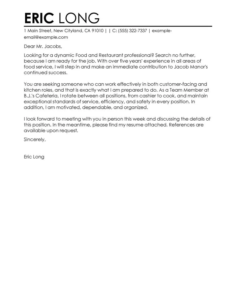 35744 fast food experience