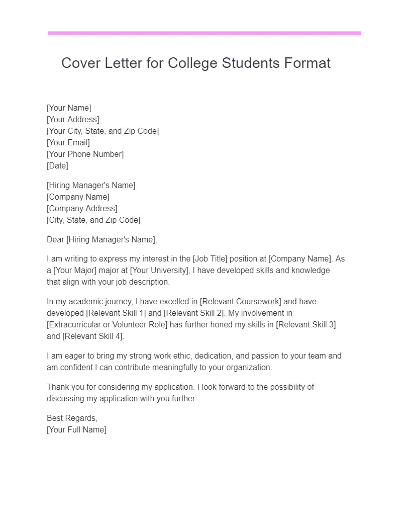 35772 formatting cover letter